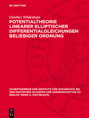 cover image of Potentialtheorie linearer elliptischer Differentialgleichungen beliebiger Ordnung